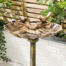 Resin Clam Shell Bird Bath - Christow - thumbnail 3