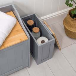 Lustleigh Grey Bathroom Tidy Box - Christow - thumbnail 3