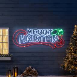 Merry Christmas LED Rope Light Sign - Christow - thumbnail 2