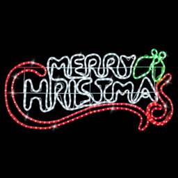 Merry Christmas LED Rope Light Sign - Christow - thumbnail 5
