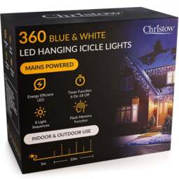 LED Hanging Icicle Christmas Lights - Christow - thumbnail 3