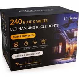 LED Hanging Icicle Christmas Lights - Christow - thumbnail 1