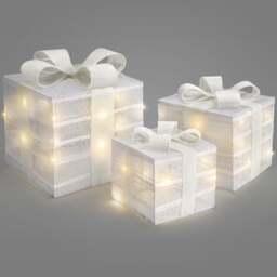 Hessian Christmas Parcel Lights (Set of 3) - Christow - thumbnail 3