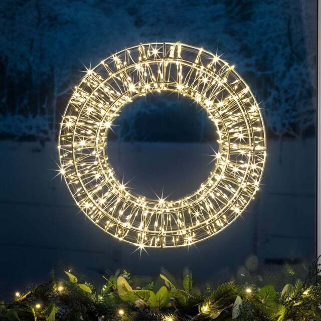 Micro LED Lighted Christmas Wreath - Christow - image 1