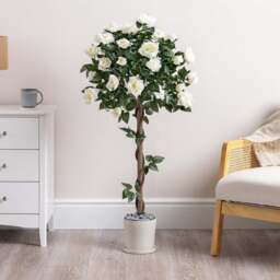 Artificial White Rose Tree – 3ft & 4ft - Christow - thumbnail 4