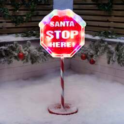 Light Up Santa Stop Here Sign - Christow - thumbnail 3