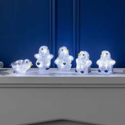 Acrylic Penguin Lights – Set of 5 - Christow - thumbnail 4