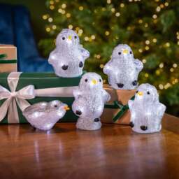 Acrylic Penguin Lights – Set of 5 - Christow - thumbnail 3