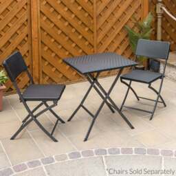 Rattan Effect Bistro Table - Christow - thumbnail 3