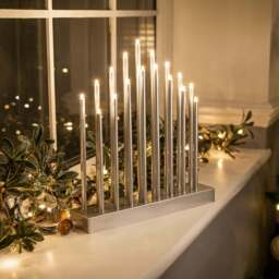 Silver Christmas Candle Bridge Tower Light - Christow - thumbnail 2