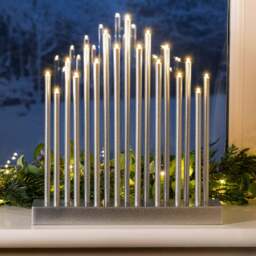 Silver Christmas Candle Bridge Tower Light - Christow