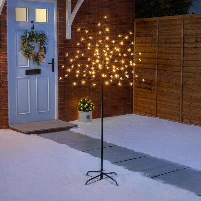 Warm White Cherry Blossom LED Christmas Tree - Christow - image 1