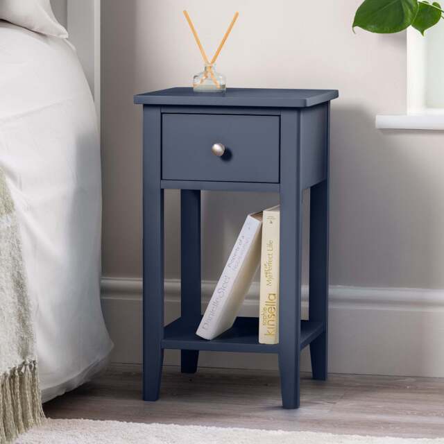 Ilsington Slim Bedside Table with Shelf - Christow - image 1