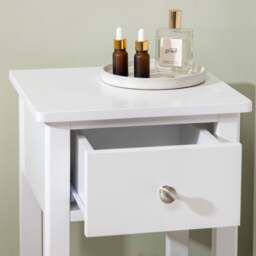 Ilsington Slim Bedside Table with Shelf - Christow - thumbnail 3
