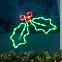 Holly & Berry Christmas Rope Light - Christow