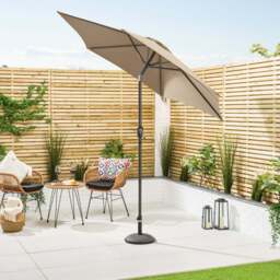 Crank & Tilt Parasol – 2.4m - Christow - thumbnail 1