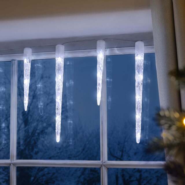 10 Battery Operated Icicle Lights - Christow - image 1