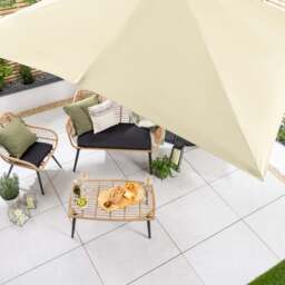 Roma Wood-Effect Cantilever Parasol – 2.5m - Christow - thumbnail 3