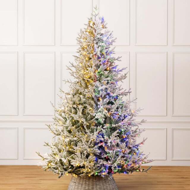Pre-Lit Flocked Verbier Fir Christmas Tree - Christow - image 1