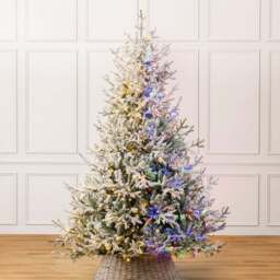 Pre-Lit Flocked Verbier Fir Christmas Tree - Christow - thumbnail 2