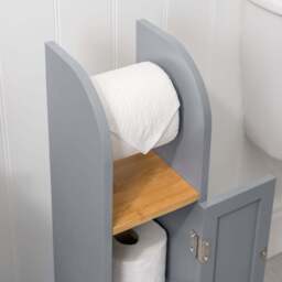 Lustleigh Grey Toilet Roll Holder Cabinet - Christow - thumbnail 4