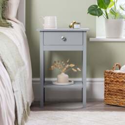 Modbury Bedside Table with Shelf - Christow - thumbnail 1