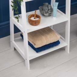Clovelly White Bathroom Ladder Shelf - Christow - thumbnail 3