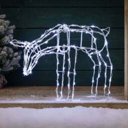 Light Up White Wire Reindeer - Christow - thumbnail 2