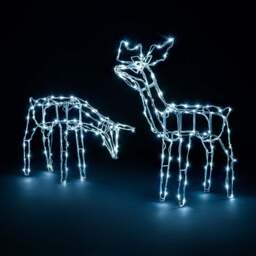 Light Up White Wire Reindeer - Christow