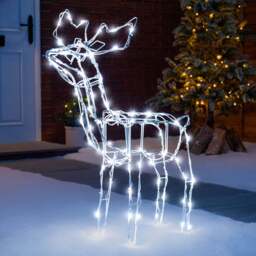 Light Up White Wire Reindeer - Christow - thumbnail 4