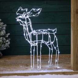 Light Up White Wire Reindeer - Christow - thumbnail 5