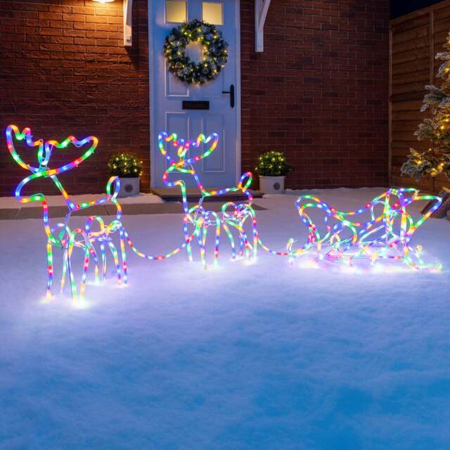 Sleigh & Reindeer LED Christmas LIght - Christow - image 1
