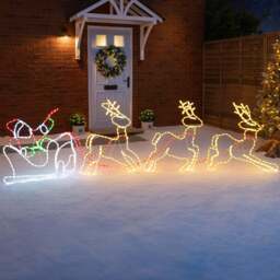 Santa Sleigh & Reindeer Light - Christow - thumbnail 1