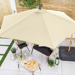 Wood-Effect Banana Parasol – 3m - Christow - thumbnail 3