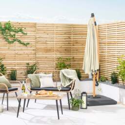 Wood-Effect Banana Parasol – 3m - Christow - thumbnail 4