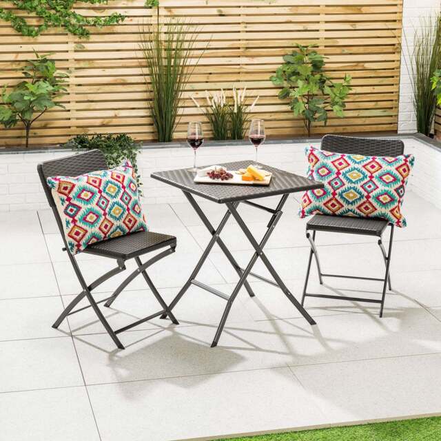 Rattan Effect Bistro Set – 3 Piece - Christow - image 1