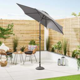 Crank & Tilt Parasol – 2.4m - Christow - thumbnail 1