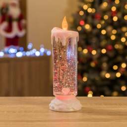 Swirling Glitter LED Christmas Candle - Christow - thumbnail 4