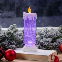 Swirling Glitter LED Christmas Candle - Christow - thumbnail 2