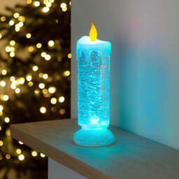 Swirling Glitter LED Christmas Candle - Christow - thumbnail 3
