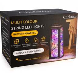 Battery Christmas Lights (Clear Cable) - Christow - thumbnail 1