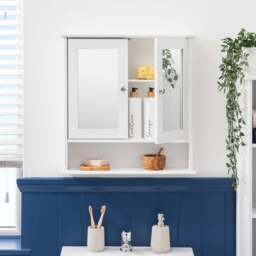 Clovelly White Double Mirrored Cabinet - Christow - thumbnail 4