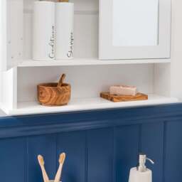 Clovelly White Double Mirrored Cabinet - Christow - thumbnail 2