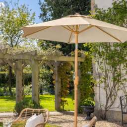 Wood-Effect Parasol with Tilt – 2m - Christow - thumbnail 2