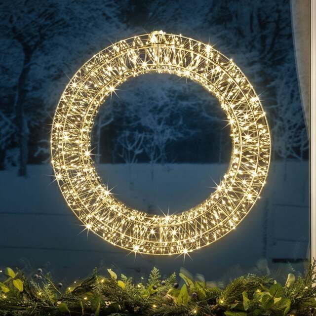 Micro LED Lighted Christmas Wreath - Christow - image 1