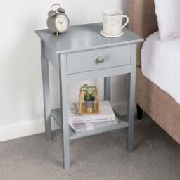 Modbury Bedside Table with Shelf - Christow - thumbnail 5