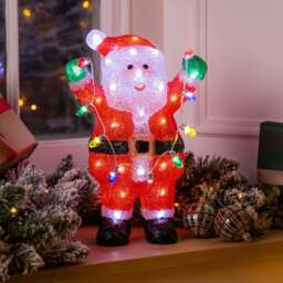 Light Up Santa with String Lights - Christow - thumbnail 2