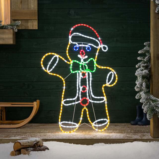 Gingerbread Man Christmas Rope Light - Christow - image 1
