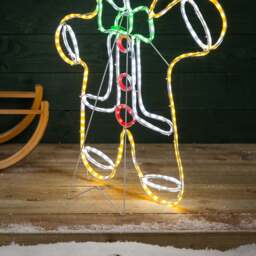 Gingerbread Man Christmas Rope Light - Christow - thumbnail 4