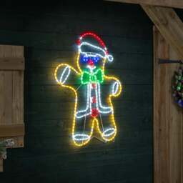 Gingerbread Man Christmas Rope Light - Christow - thumbnail 3